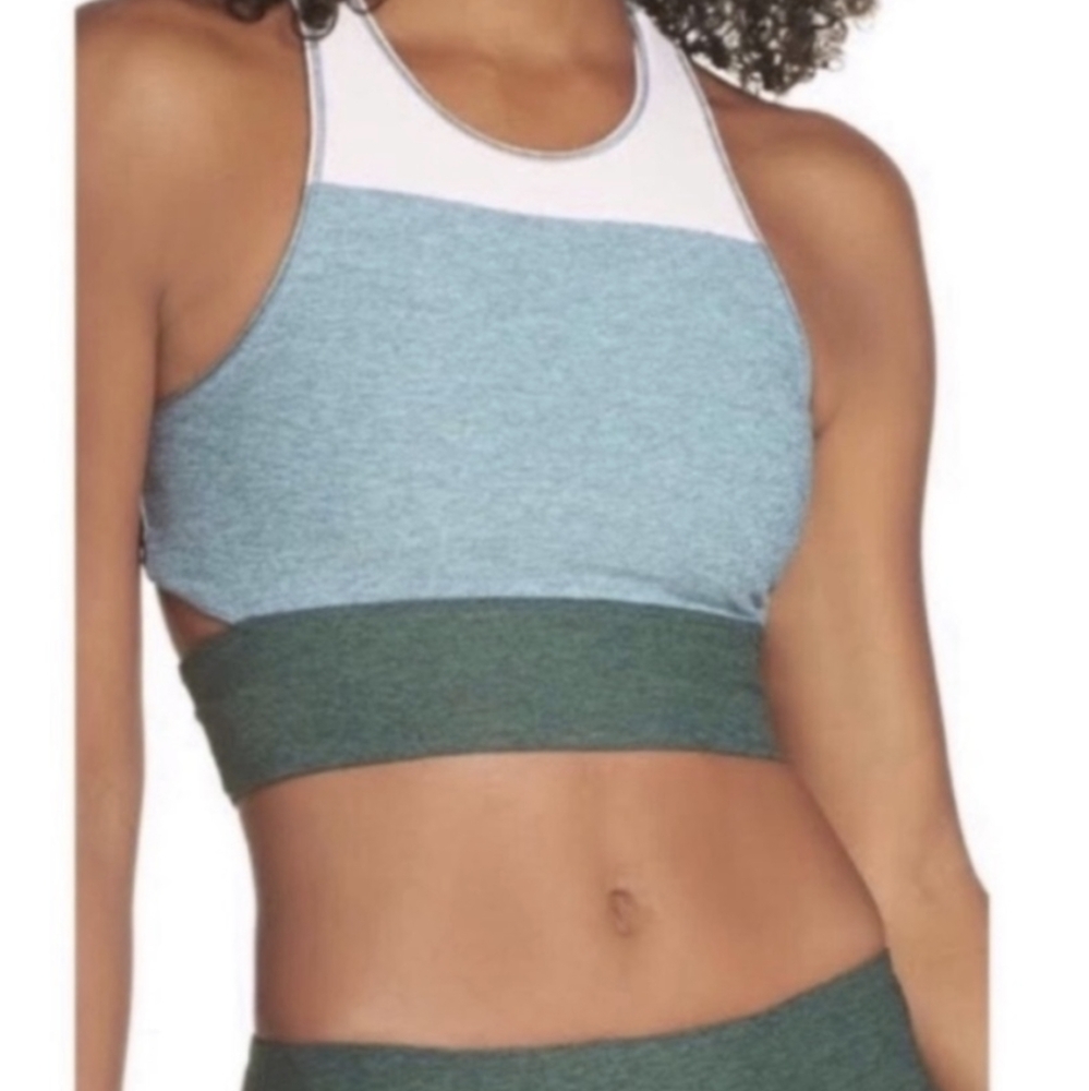 Outdoor Voice Green Slash Crop Tank Size Medium